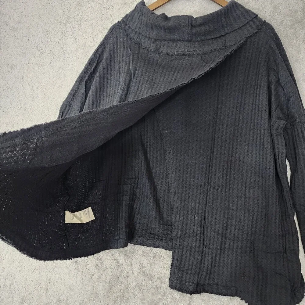 NWT Free People Juicy S Long sleeve Thermal Cowl neck Open Back Sweater Women's